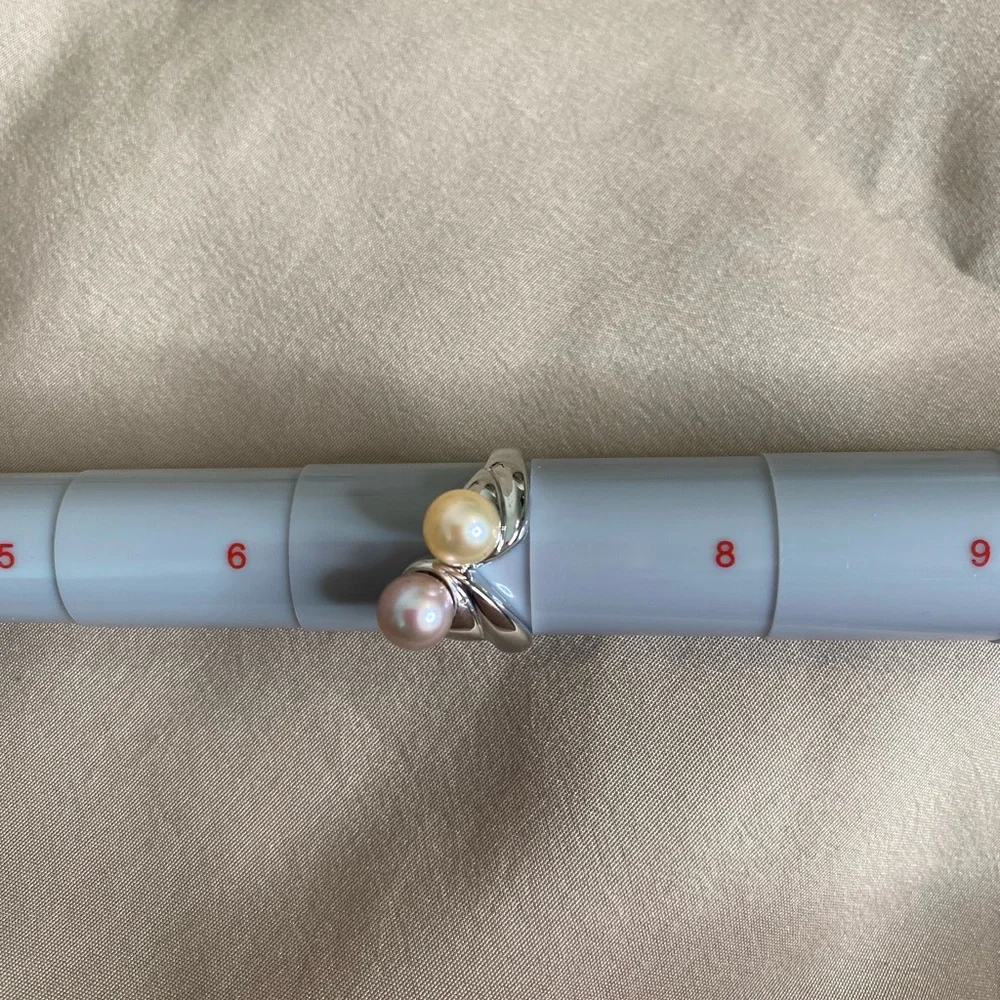 Double 2-Tone Pearl Ring